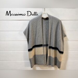 MASSIMO DUTTI Grey & Beige Oversized Knit Vest – Size S fit S to XL